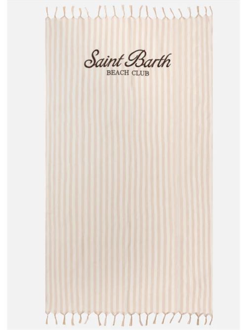 ultra light beach towel with fringe MC2 SAINT BARTH | FOUTAS LIGHT N-02028H11 EMB SB BEACH STRIPES